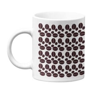 Exclusive Coffee Beans Pattern Printed Ceramic Coffee Mug - White | 325 MLExclusive Coffee Beans Pattern Printed Ceramic Coffee Mug - White | 325 ML