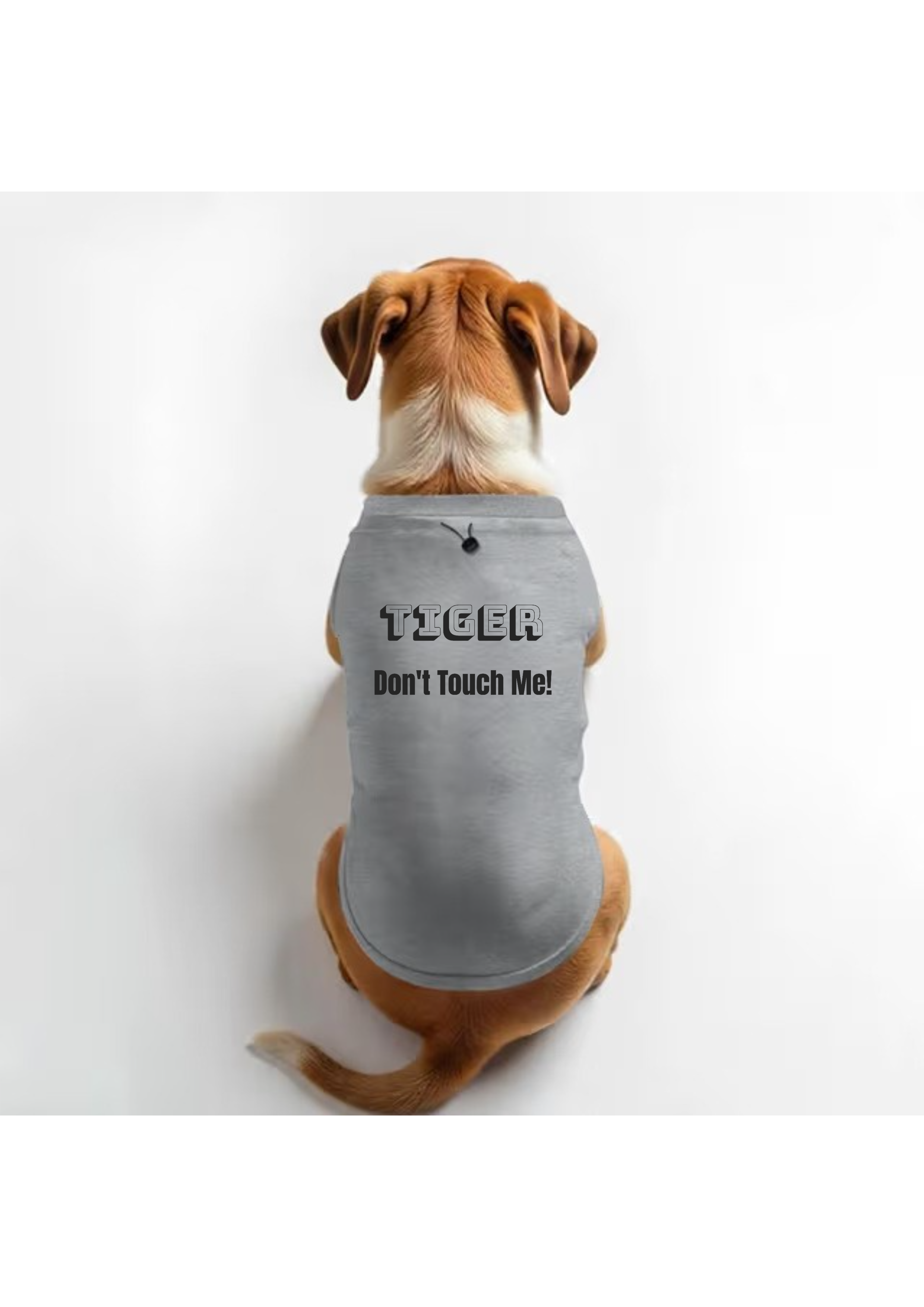 Custom Printed Grey Pet T-Shirt – Personalized Dog T-Shirt with Name – Soft & Comfortable Pet Clothing - Image 2